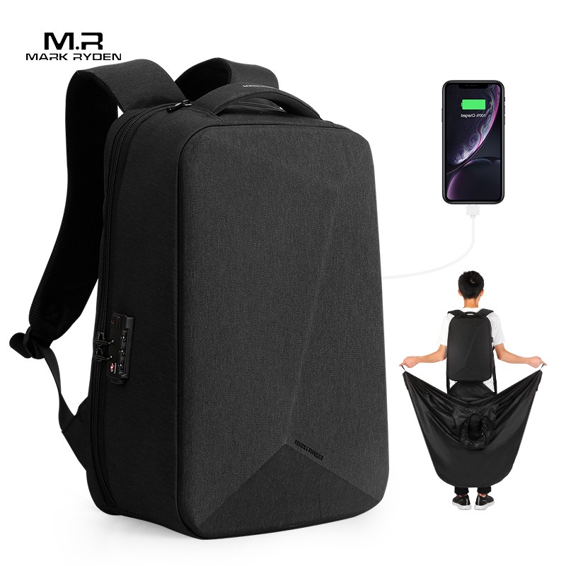 Laptop Backpack Anti Theft - มาร์ค ไรเดนกระเป๋าเป้สะพายหลังผู้ชายธุรกิจอเนกประสงค์ป้องกันการโจรกรรมกระเป๋าเป้สะพายหลังแล็ปท็อปกันน้ำฮาร์ดเชลล์กระเป๋าชาร์จ USB