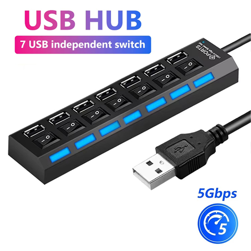 7 พอร์ตยูเอสบี 2.0 ฮับสปลิตเตอ - Laptop Accessories Wholesale บทวิจารณ์และราคา