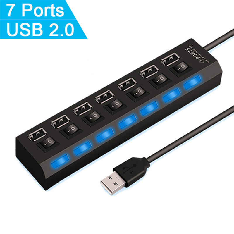 7 พอร์ตยูเอสบี 2.0 ฮับสปลิตเตอ - Laptop Accessories Wholesale บทวิจารณ์และราคา